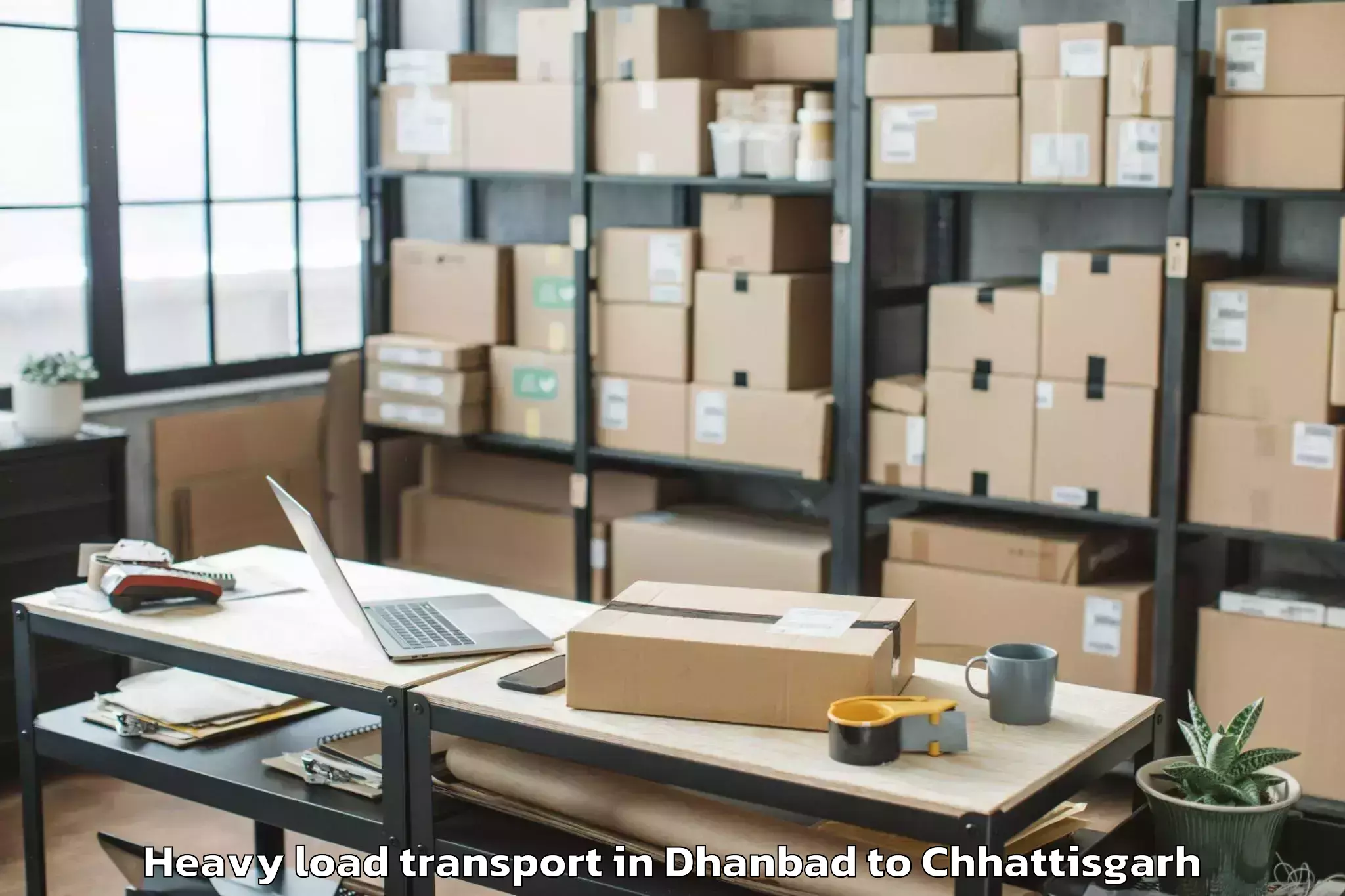 Trusted Dhanbad to Mahasamund Heavy Load Transport